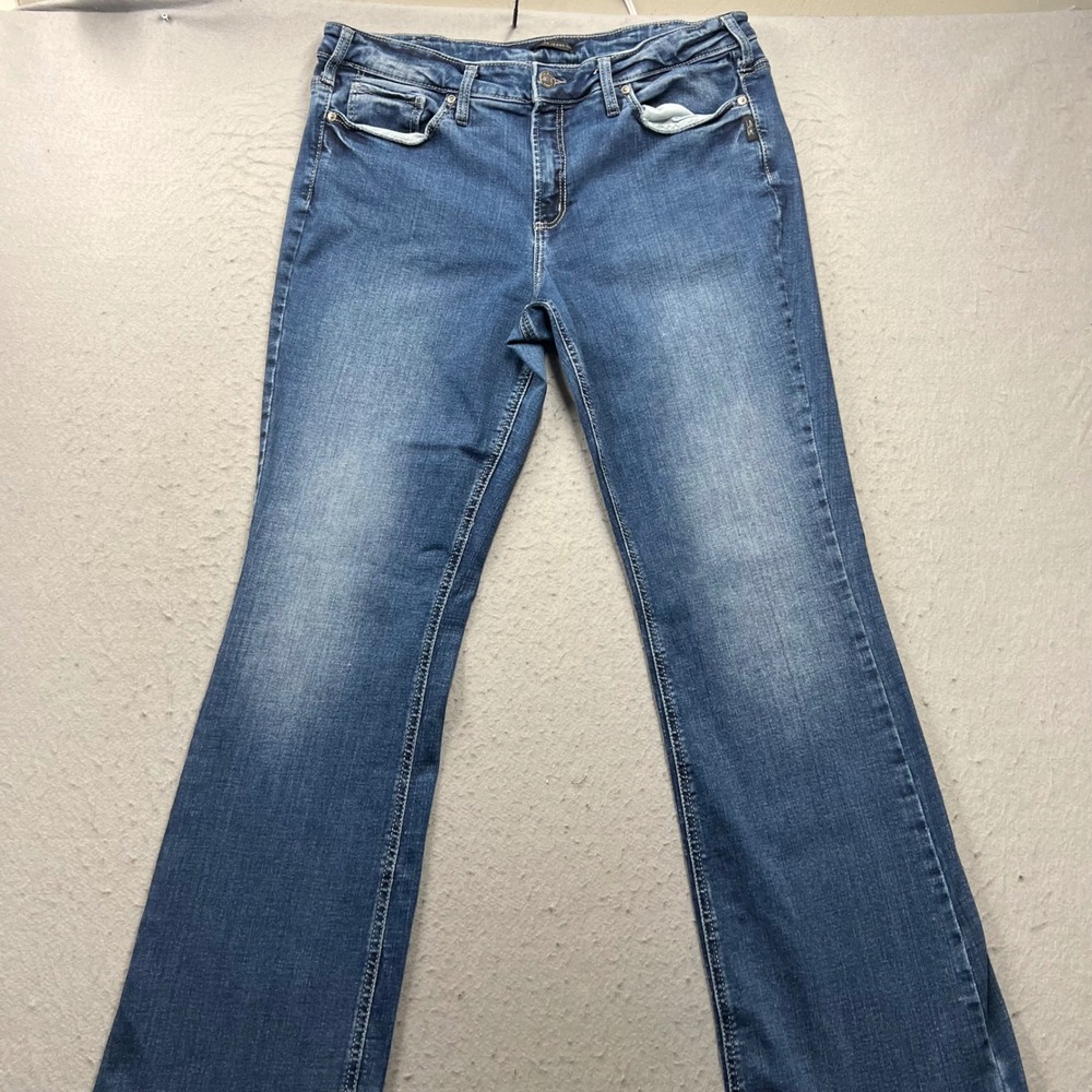 Silver Jeans Co Suki Bootcut Blue Denim Jeans Mid Rise W36 L34 Size 16/35 2113